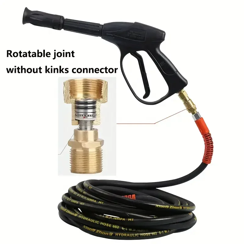360 ° rotary joint - anti winding pressure cleaning hose joint solid brass M22-14 rotary joint for connecting spray gun to hose 2