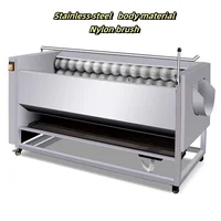 Electric Commercial Industrial Brush Roller Vegetable Carrot Sweet Potato Cleaning Washer Washing And Peeling Peeler Machine 2