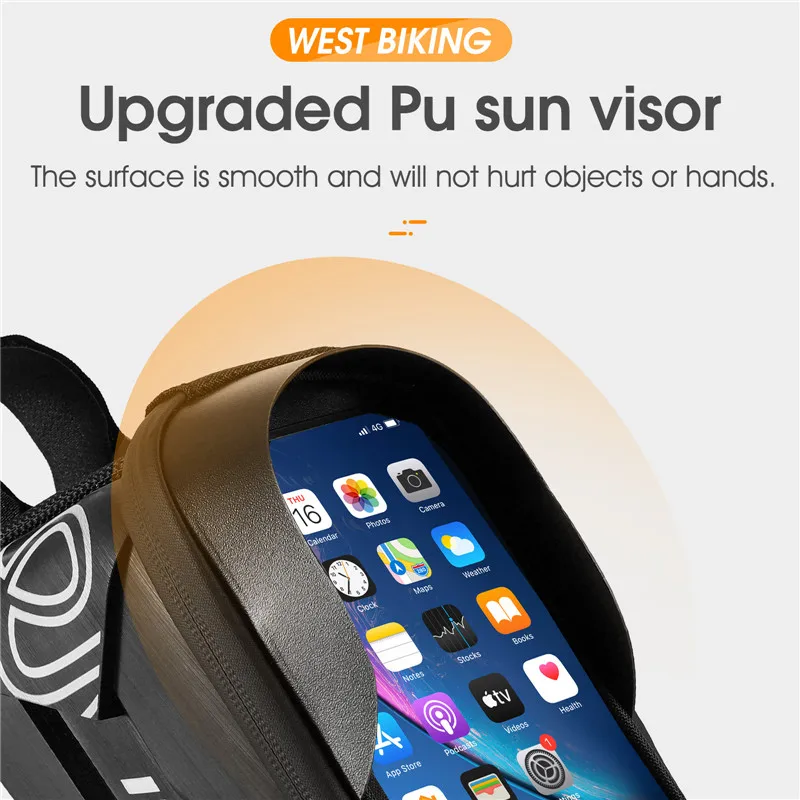 WEST BIKING Waterproof Bicycle Bag Touchscreen Phone Case Large Capacity Front Handlebar Cycling Bag MTB Road Bike Accessories