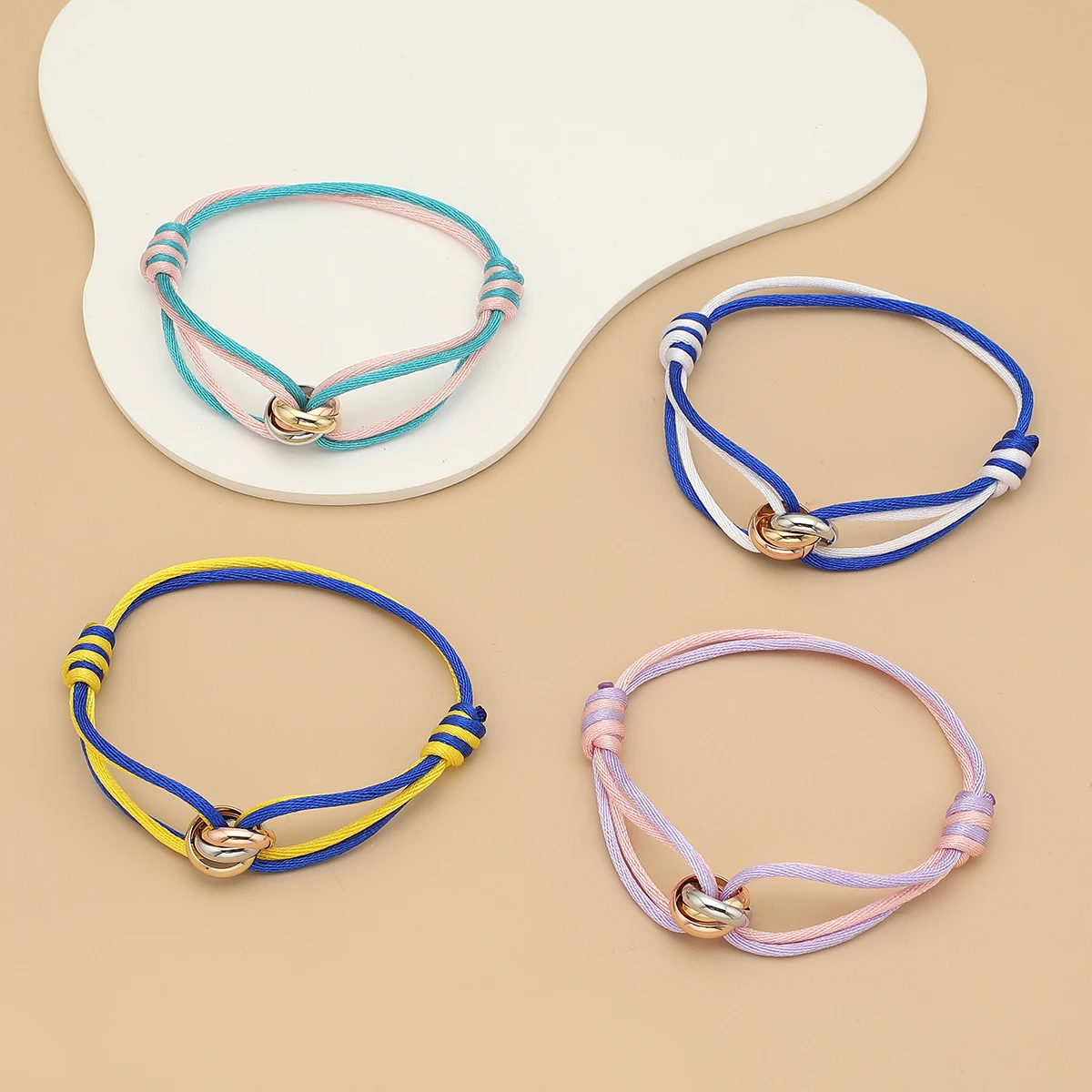 Fashion Rope Bracelet with Creative Colorblock Design - Men's & Women's Accessory Gift