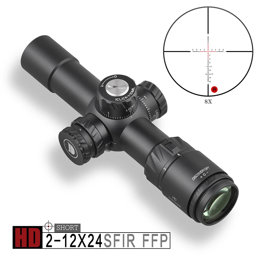 

Discovery Compact Riflescope 2-12 First Focal Plane Illuminated Glass Etched Shooting Hunting Army Use