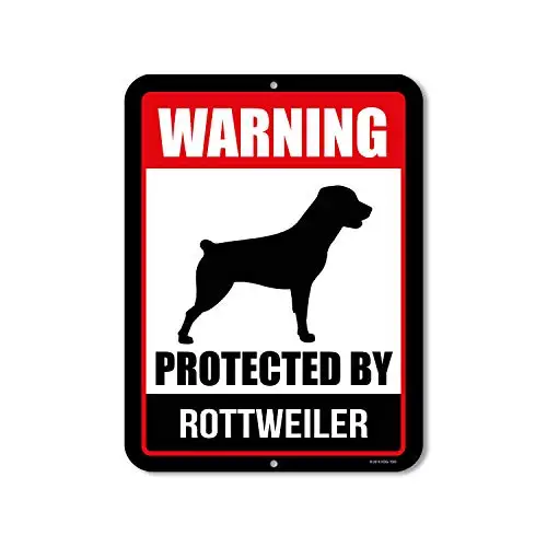 

Honey Dew Gifts Rottweiler Sign Warning Protected by Rottweiler Beware of Dog Warning Metal Aluminum Tin Sign - Beware of Dog S