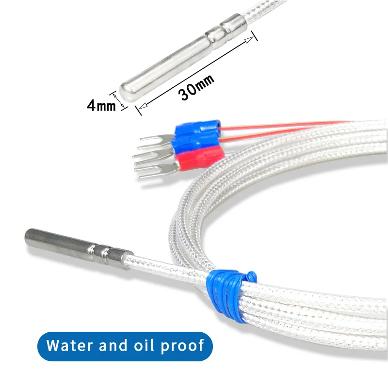 Stainless Steel PT1000 Temperature Sensor Thermocouple with 0.5/1/2/3-10M Cable Temperature sensing high temperature waterproof temperature sensor