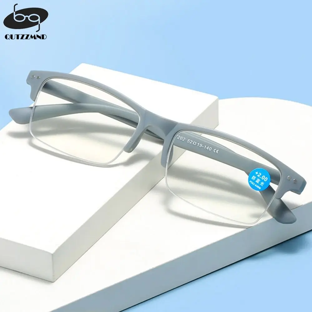 

Bussiness Eyewear Anti-Blue Light Reading Glasses Urltra-Light Half-frame Eye Protection For Men Women Elegant Office Eyeglasses