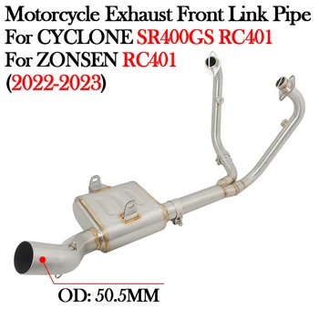 Slip On For ZONSEN For CYCLONE RC401 SR400GS 2022 2023 Motorcycle Exhaust Front Middle Link Pipe Modify 51MM Muffler Escape Moto