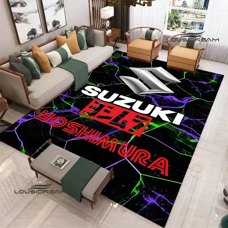 S-SUZUKI 오토바이 프린트 카펫, 미끄럼 방지, 요가 쿠션 영역, 야외 카펫, 사진 촬영 채널, 생일 선물