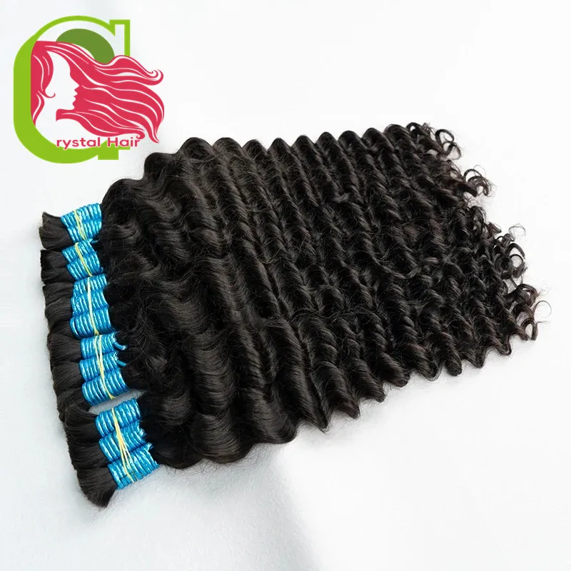 

Raw Unprocessed Cuticle Aligned Wet And Wavy Bulk Human Hair For Braiding No Weft Deep Wave Bulk Human Hair Braiding Extension