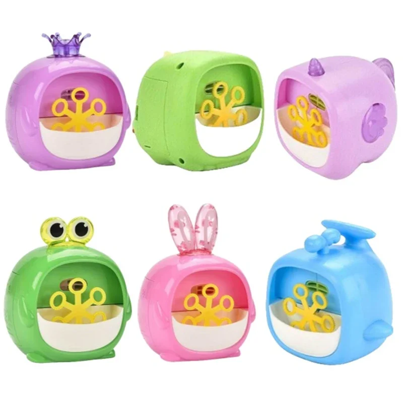 Hot Funny Bubble Machin Cartoon Dinosaur Frog Animal Magic Soap Water Bubble Blower Handheld Christmas Gifts for Kids Boys Girls 3