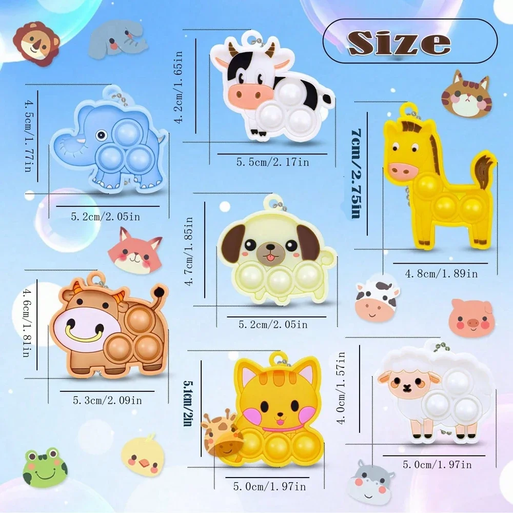 A picture of the animals and the sizes of them