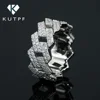 Gra Certified Full Moissanite Diamond Cuban Rings for Men Women 100% 925 Sterling Silver Hip Hop Double Row Eternity Band Ring 1