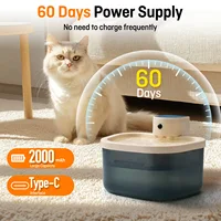 Smart Wireless Cat Water Fountain, Induction Flowing Pet Water Dispenser, USB Rechargeable Circulating Drinking Set for Indoor P 3