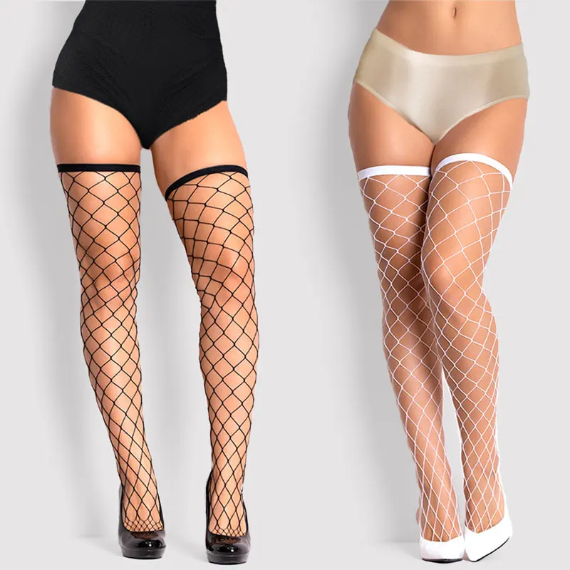 Hot Sexy Bowknot Woman Hollow Out High Waist Net Lace Fishnet Top Garter Belt Thigh-Highs Stocking Pantyhose Panties Black