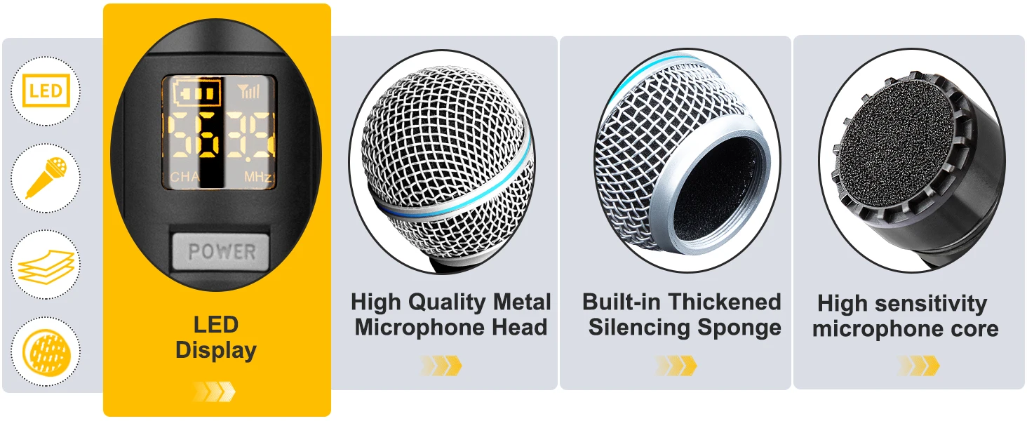 Wireless Microphone Handheld Depusheng R3 Dual Channels UHF Fixed Frequency Dynamic Mic For Karaoke Wedding Party Band Church