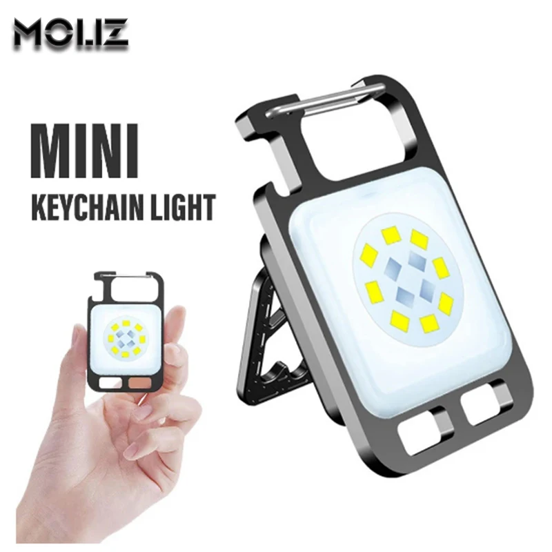 

Mini LED Flashlight USB Rechargeable Pocket Keychains Flashlight Portable Work Light Outdoor Camping Small Lights Corkscrew Lamp
