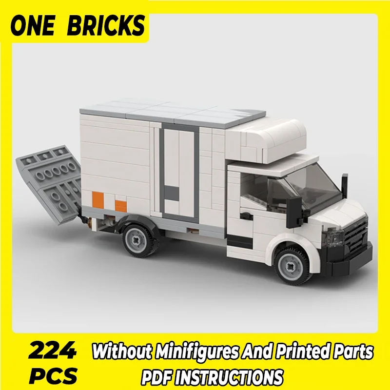 

Moc Building Bricks City Car Model Urban Refit Refrigerated Van Technology Modular Blocks Gifts Christmas Toys DIY Sets Assembly