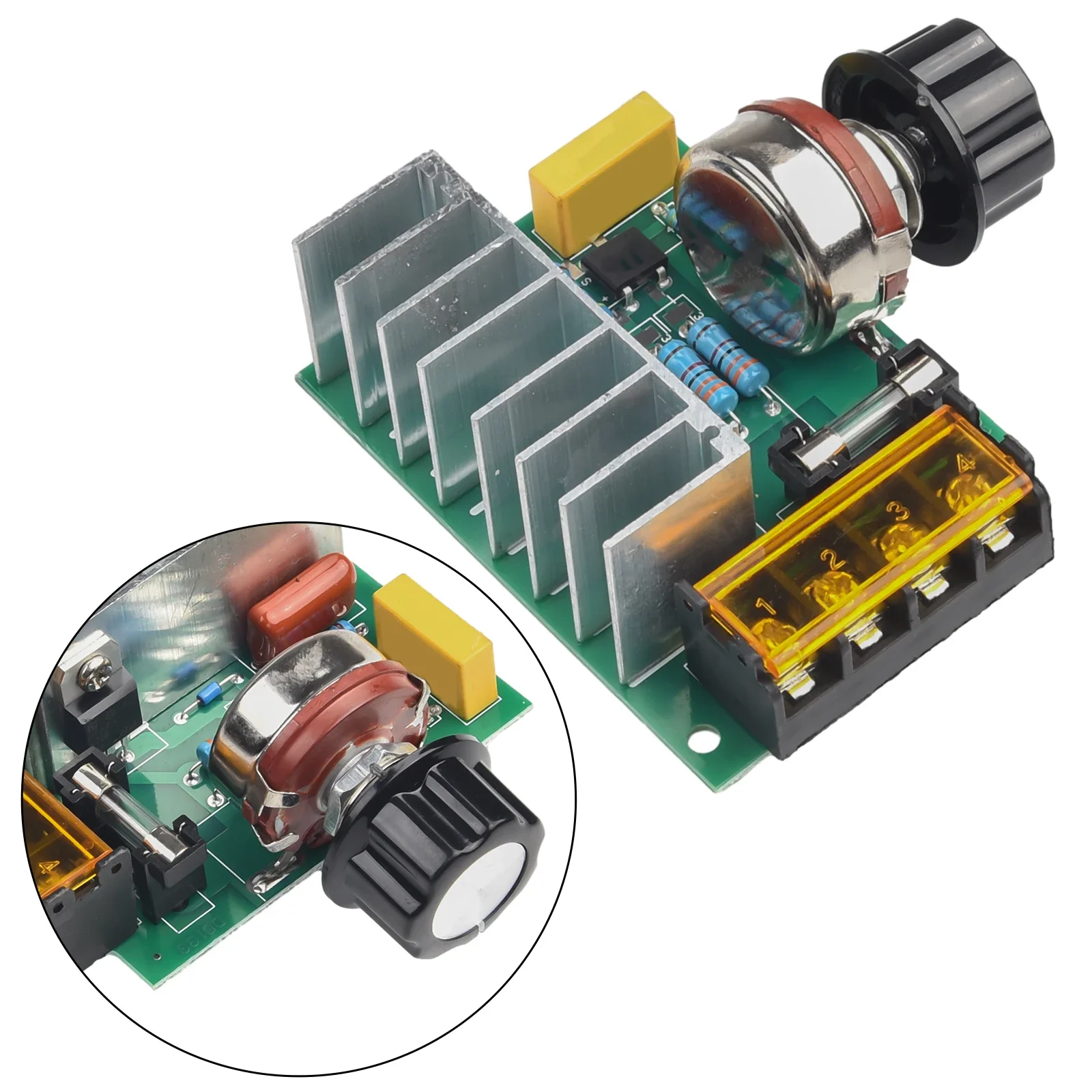 4000W 220V AC SCR 모터 속도 제어 모듈(전압 조정기 및 이중 커패시터 보호 기능 포함, 모터 애플리케이션용)
