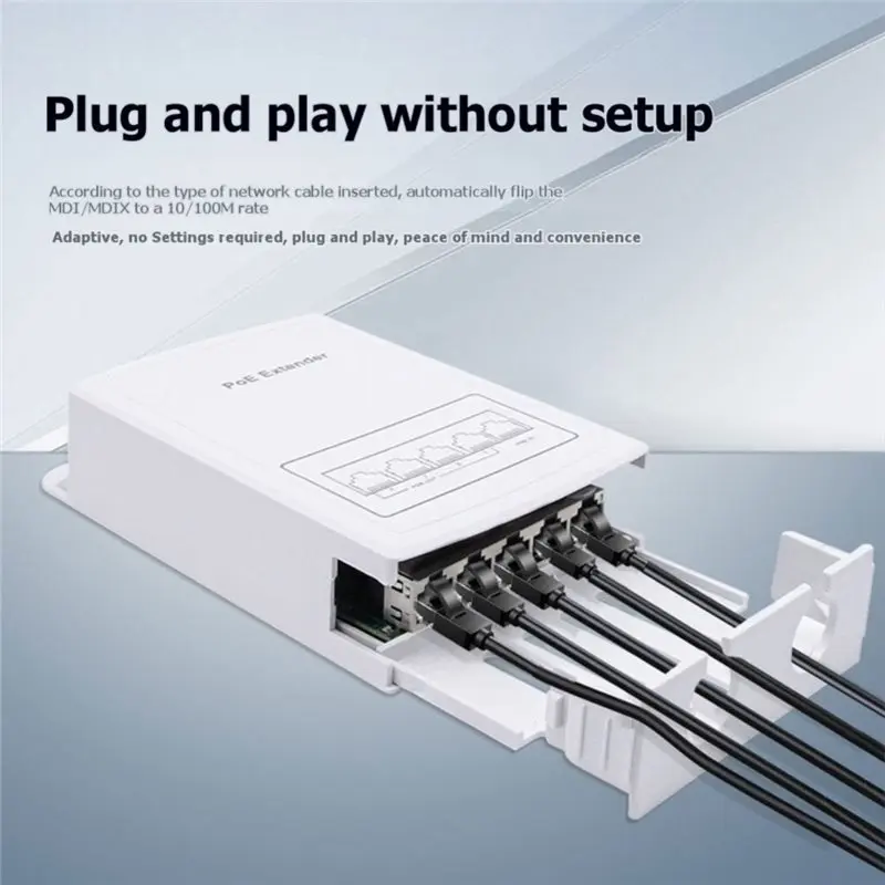 새로운 야외 방수 POE 리피터 1개 100M IP30 30W 44-57V POE 카메라용 VLAN 확장기