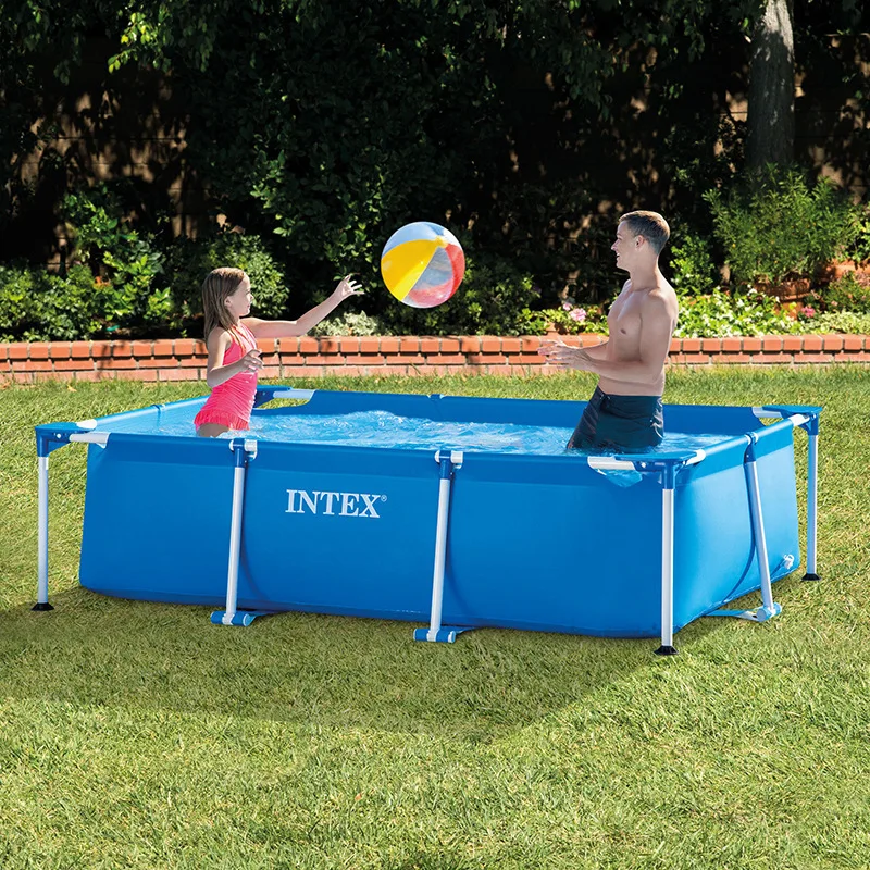 Intex 28272 Piscina Piscina All'Aperto Easy Set Piscine Rettangolari Fuori Terra Piscina Pieghevole In Metallo Piscina Fuori Terra