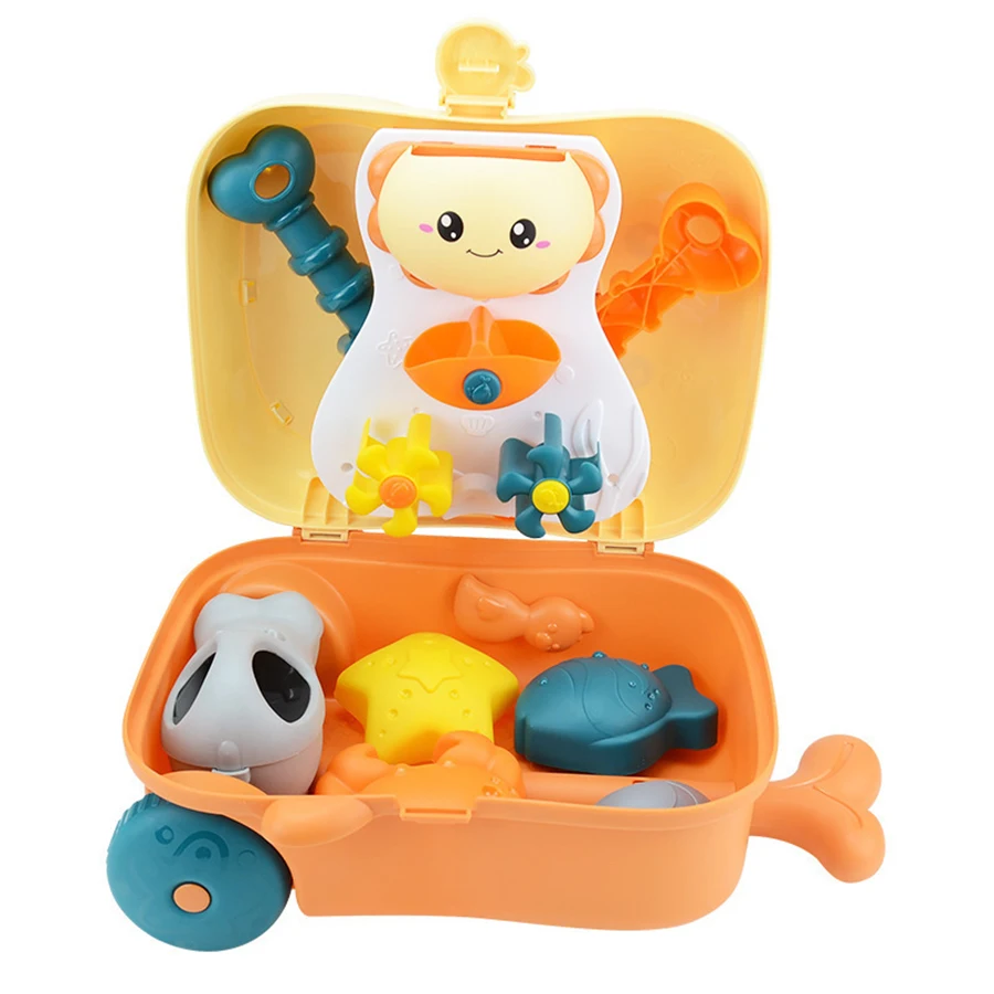 Beach Toys for Toddlers - Sand Toys Set with Water Wheel, Watering Can, Sand Scoop in  Dinosaur Case | Essential Summer Travel 3