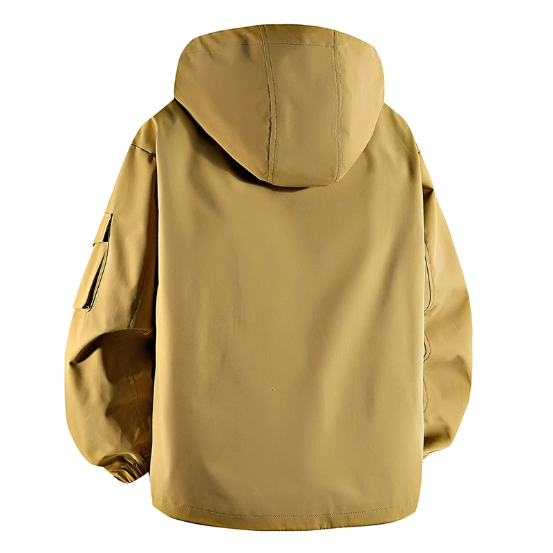 8XL Men Jacket Hooded Big Pocket Windbreaker Trench Coats Oversize 6XL 7XL Plus Size Waterproof Camping Loose Thin Softshell 2