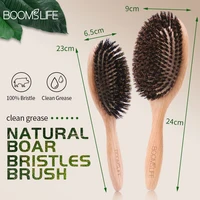 BOOMSLIFE brosse à cheveux en poils de sanglier femmes peignes pour cheveux brosse à cheveux en bois démêlant lisseur brosse peigne à cheveux accessoires de barbier 3