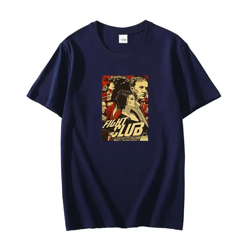 

Cool fight club movie poster funny Retro graphic t shirts Tee Top short sleeve t-shirts oversized t shirt Summer Men's clothing