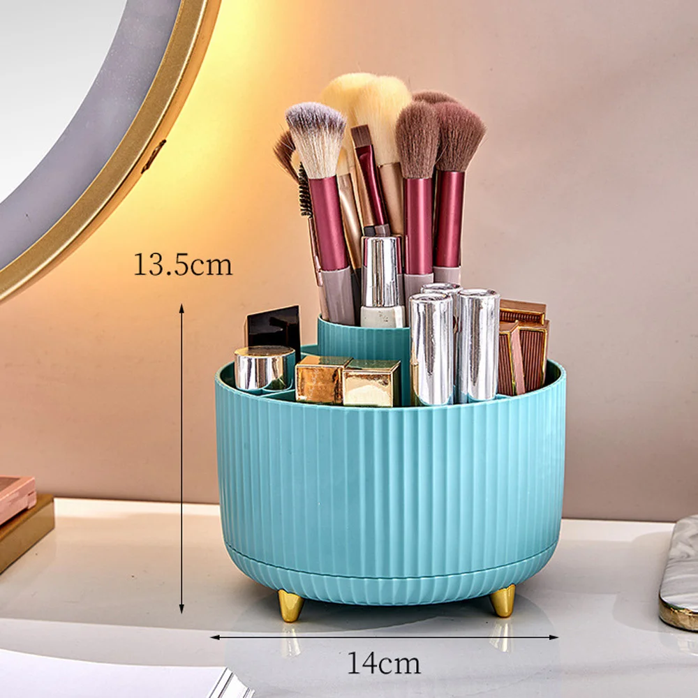 Makeup Organizer 360&deg;Rotating Desktop Cosmetic Storage Box Portable Lipstick Holder Skincare Pen Organizer Stand
