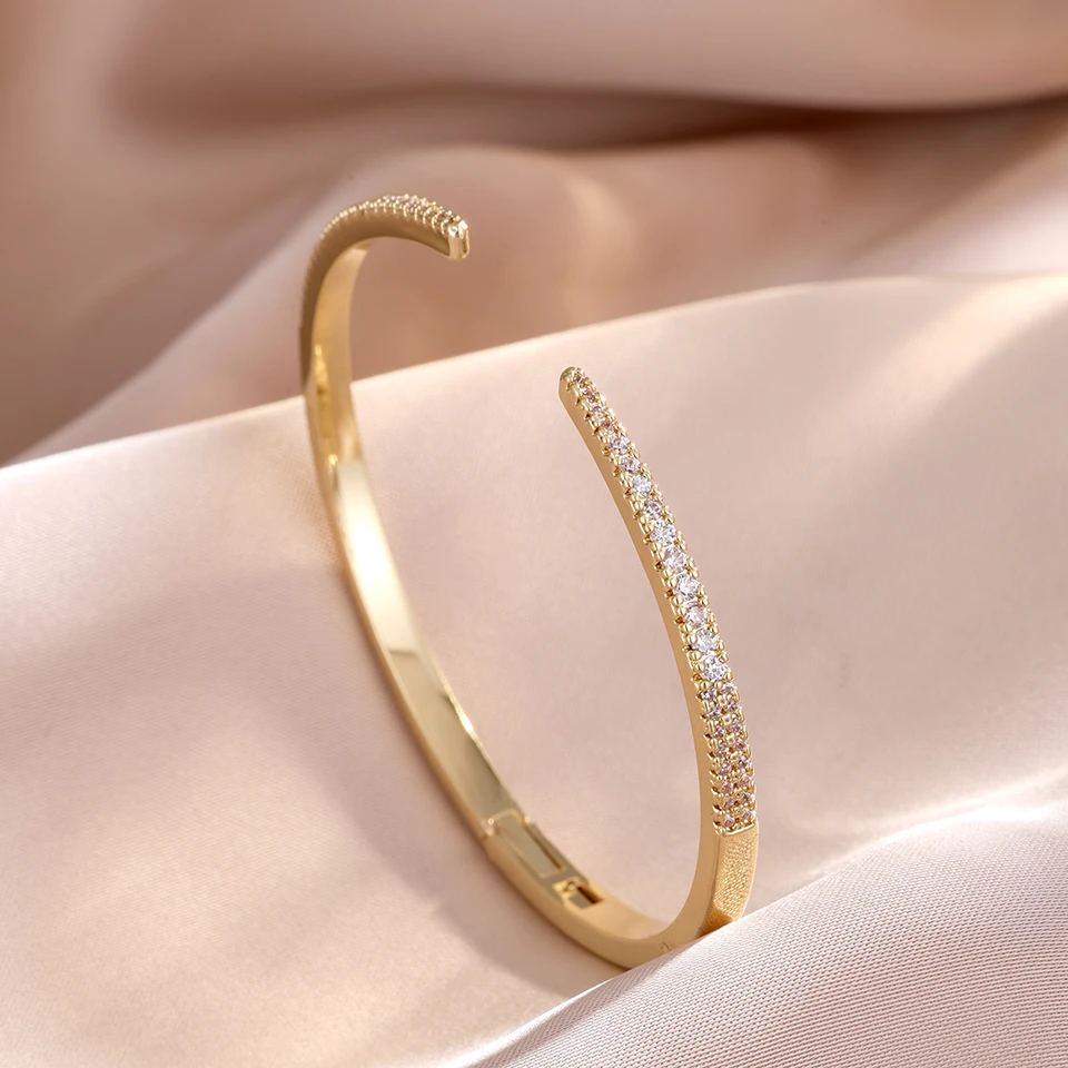 Yupsk Classic Sparkling Zircon Open Bracelet Bangle for Women Fashion Popular Jewelry Gift for Europe & United States 1