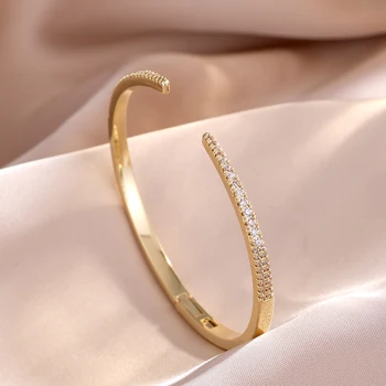 Yupsk Classic Sparkling Zircon Open Bracelet Bangle for Women Fashion Popular Jewelry Gift for Europe & United States 1