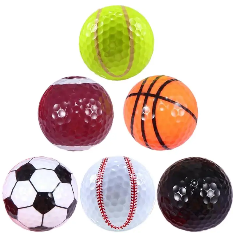 

Цветные двухслойные мячи для гольфа для веселых тренировок, смешанные Мультяшные милые мячи для гольфа для всех гольфистов, детей и Пап