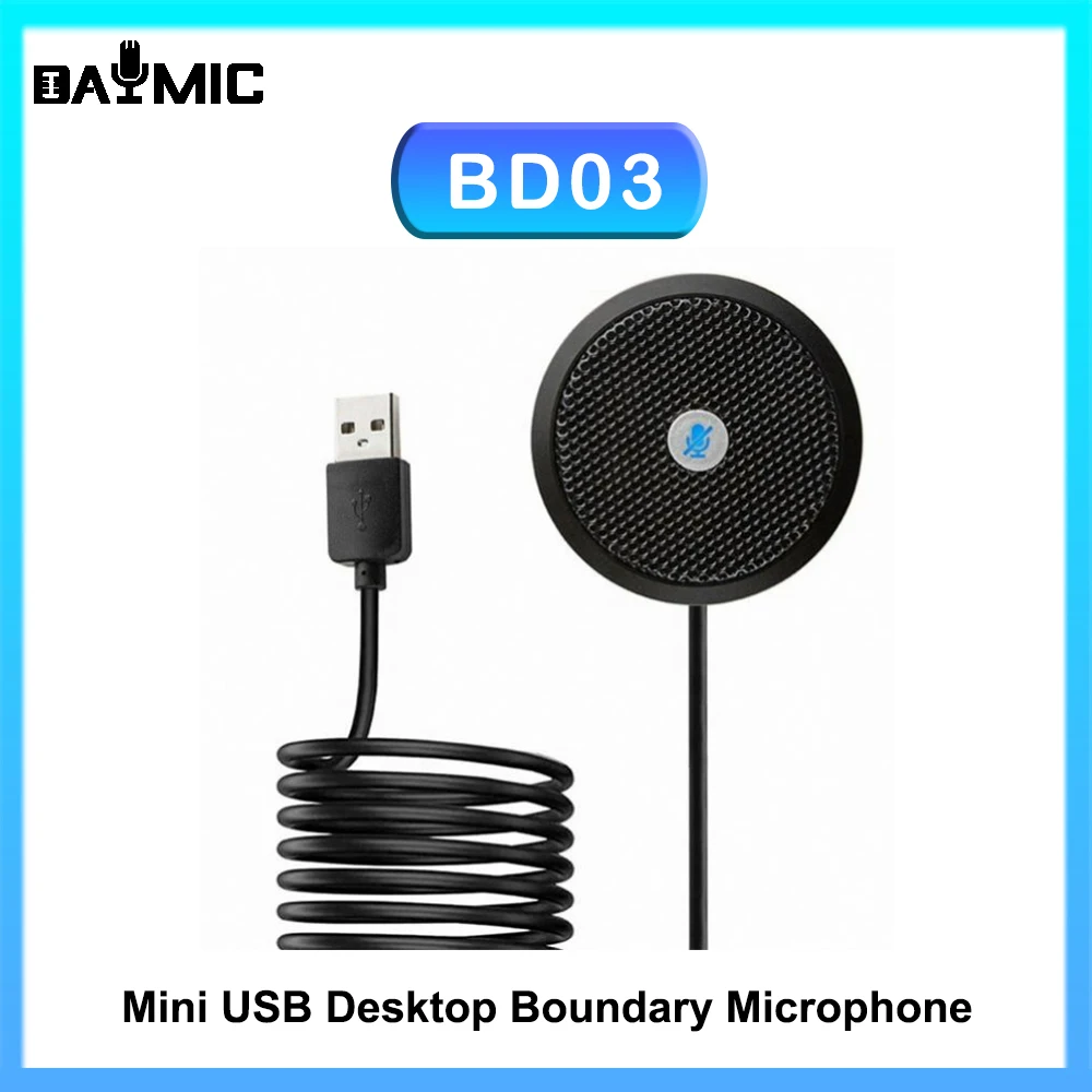 

AOSHEN BD03 USB Boundary Microphone Mini Condenser Desktop Mic For Conference Gaming Computer Mobile Phone Recording