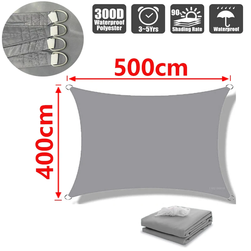 屋外シェードセイル、300Dポリエステル防水UVプルーフオーニング