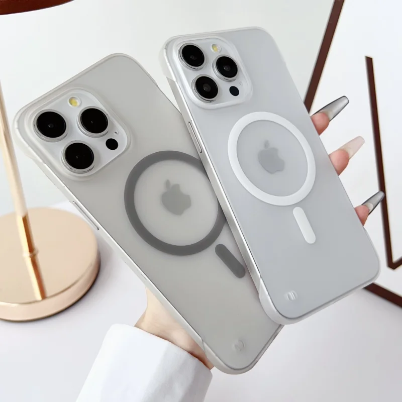 Ultra Thin Frameless Matte Magnetic Wireless Charging Translucent Case with Magsafe Compatibility