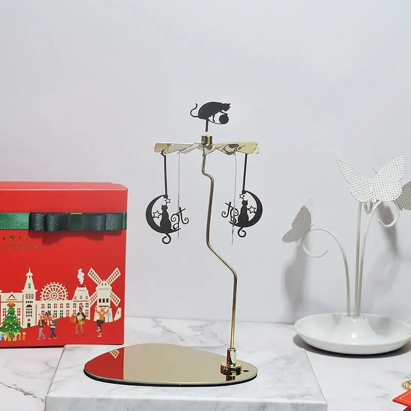 Candle Holders Rotating Romantic Carrousel Tea Light Candle Holder for Christmas Home Party Wedding