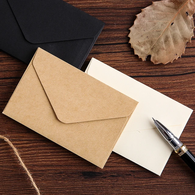 Mini Enveloppes à Fenêtre en Papier Kraft Blanc et Noir Classique, Enveloppe  d'InPorter de Mariage, Cadeau, 20 Pièces