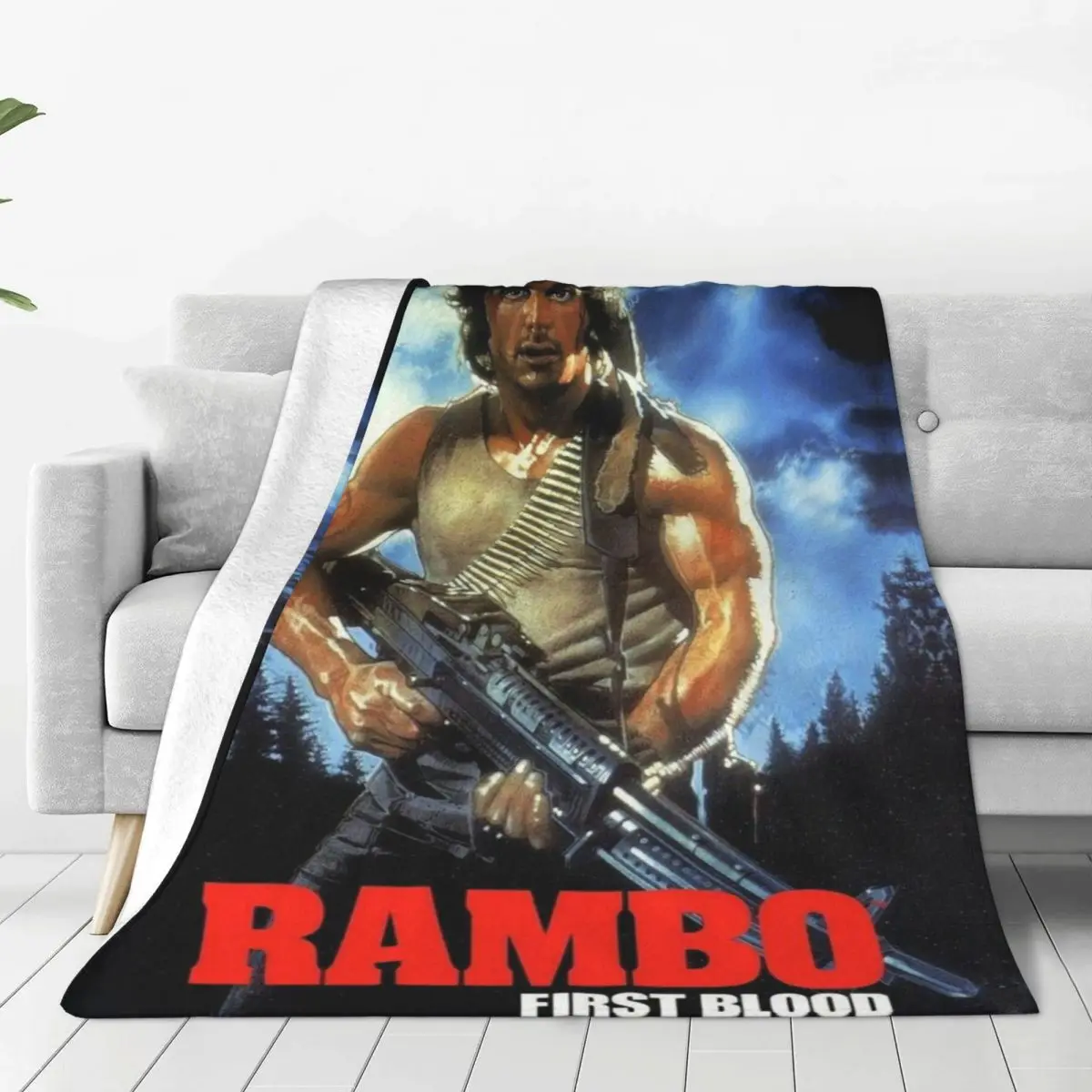 Rambo First Blood Flannel Blanket Quality Soft Warm Shooting Movie Bedding Throws Spring Couch Chair Sofa Bed Pattern Bedspread 2