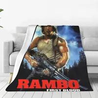 Rambo First Blood Flannel Blanket Quality Soft Warm Shooting Movie Bedding Throws Spring Couch Chair Sofa Bed Pattern Bedspread 2