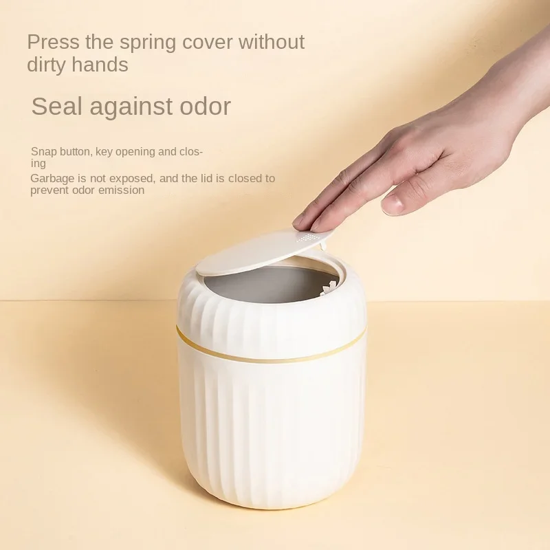 Mini Desktop Trash Can with Lid Garbage Waste Bin Organizer Bedroom Office Desk Storage Box Made Durable Plastic Home Supplies Trash Can Desktop Trash Can