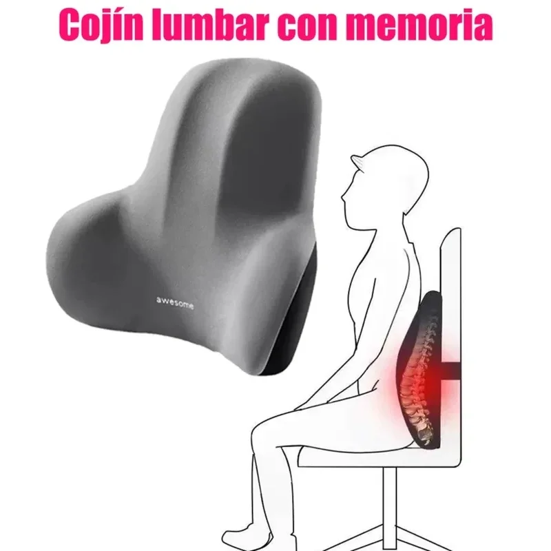 Ergonomic Memory Foam Lumbar Support Pillow for Pain Relief and Comfort