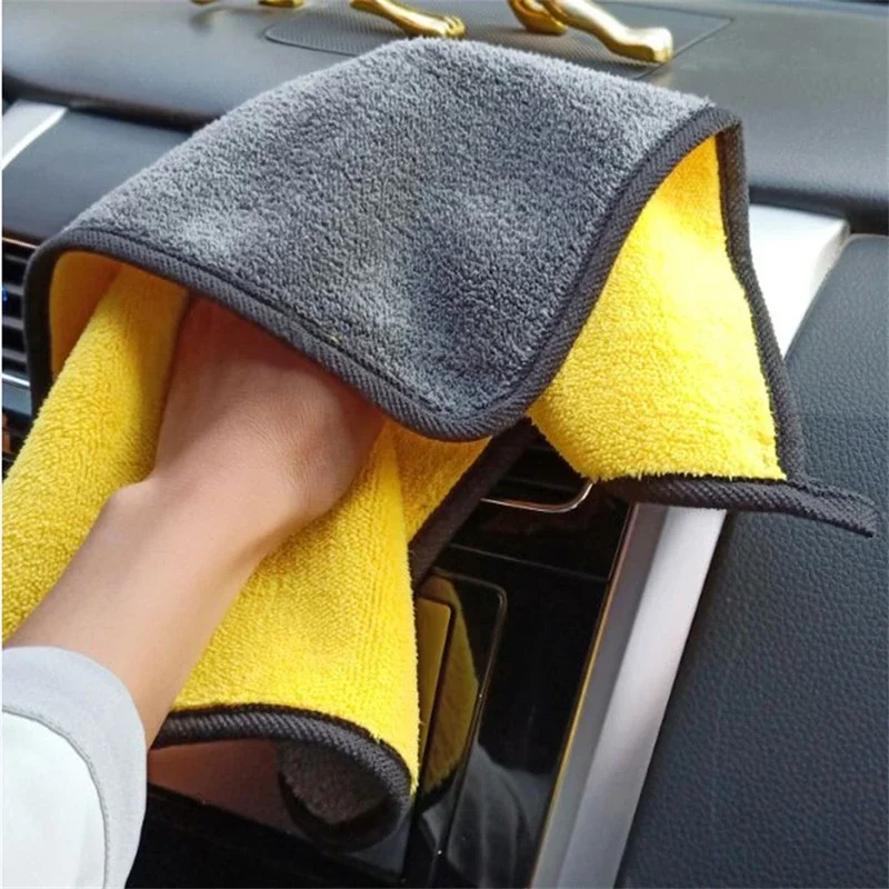 10Pcs Extra Soft Car Wash Microfiber Towel 30x30/60CM Car Cleaning Drying Cloth Hemming Car Care Cloth Detailing Car Wash Towel 6