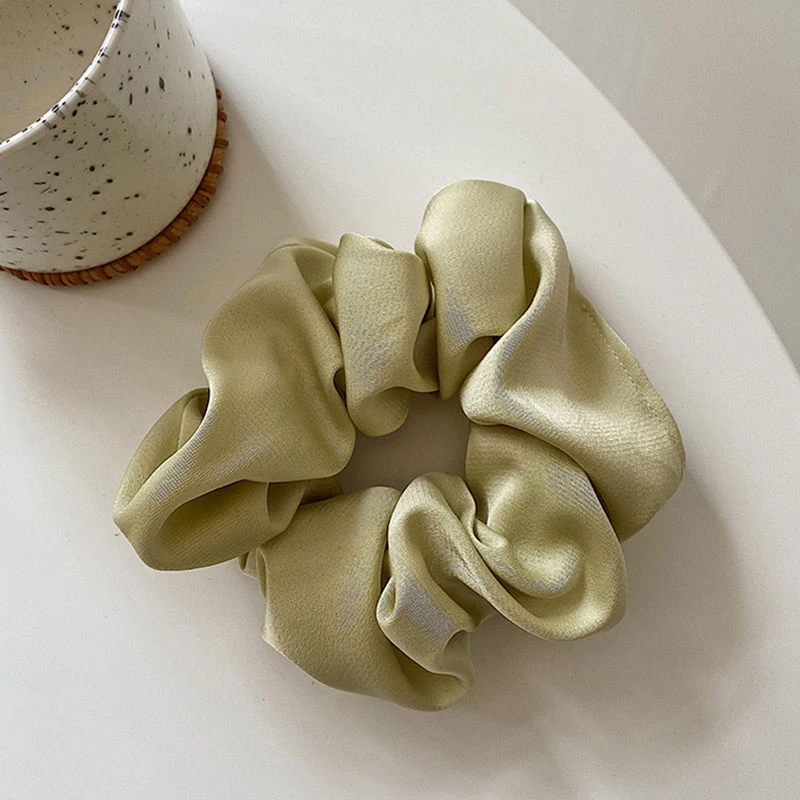Luxurious Silk Satin Hair Scrunchies - Elegant Solid Color Hair Ties