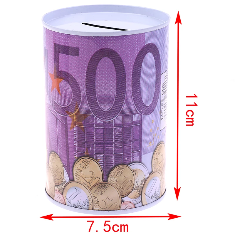 Cilindro de euro dólar, caja fuerte para monedas, alcancía doméstica._voghion.com