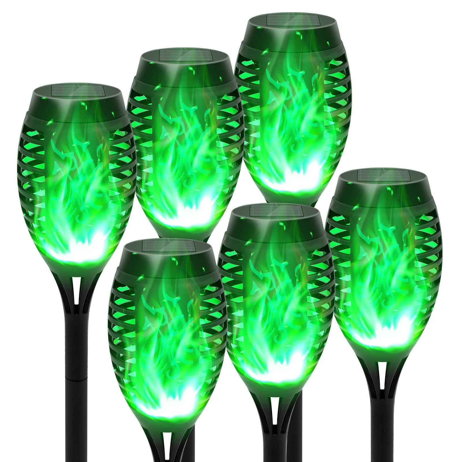 6Pcs Green Solar Lts