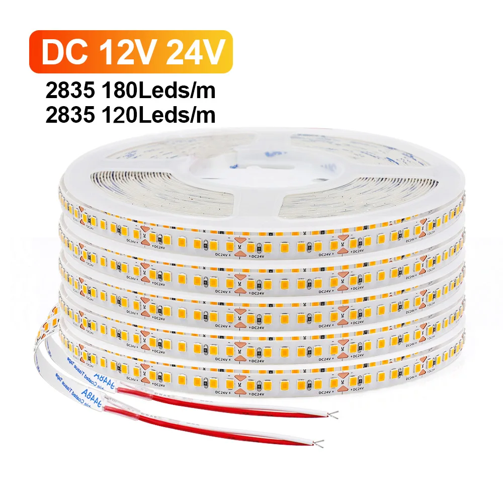 

LED Strip Light 12V 24V 2835 5m 10m Flexible Led Tape Lamp Hight Brightness 120 180 LEDs Lighting Home Decoration 13 Colors