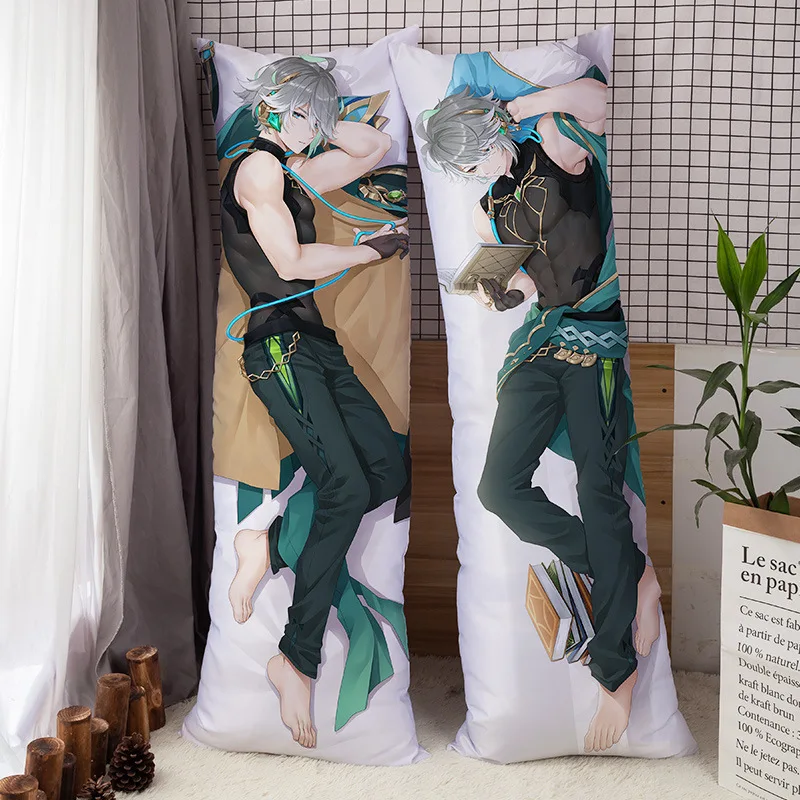 Anime Game Dakimakura Genshin Impact Alhaitham Kaeya Xiao Zhongli Hutao Kaveh Pillowcase Hugging Body Pillow cover Otaku Gifts 2