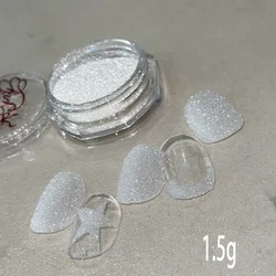 Shimmering Diamond Chrome Nail Glitter Powder - High Gloss Silver Reflection Pigment for DIY Manicure Decoration (FT307 - 1)