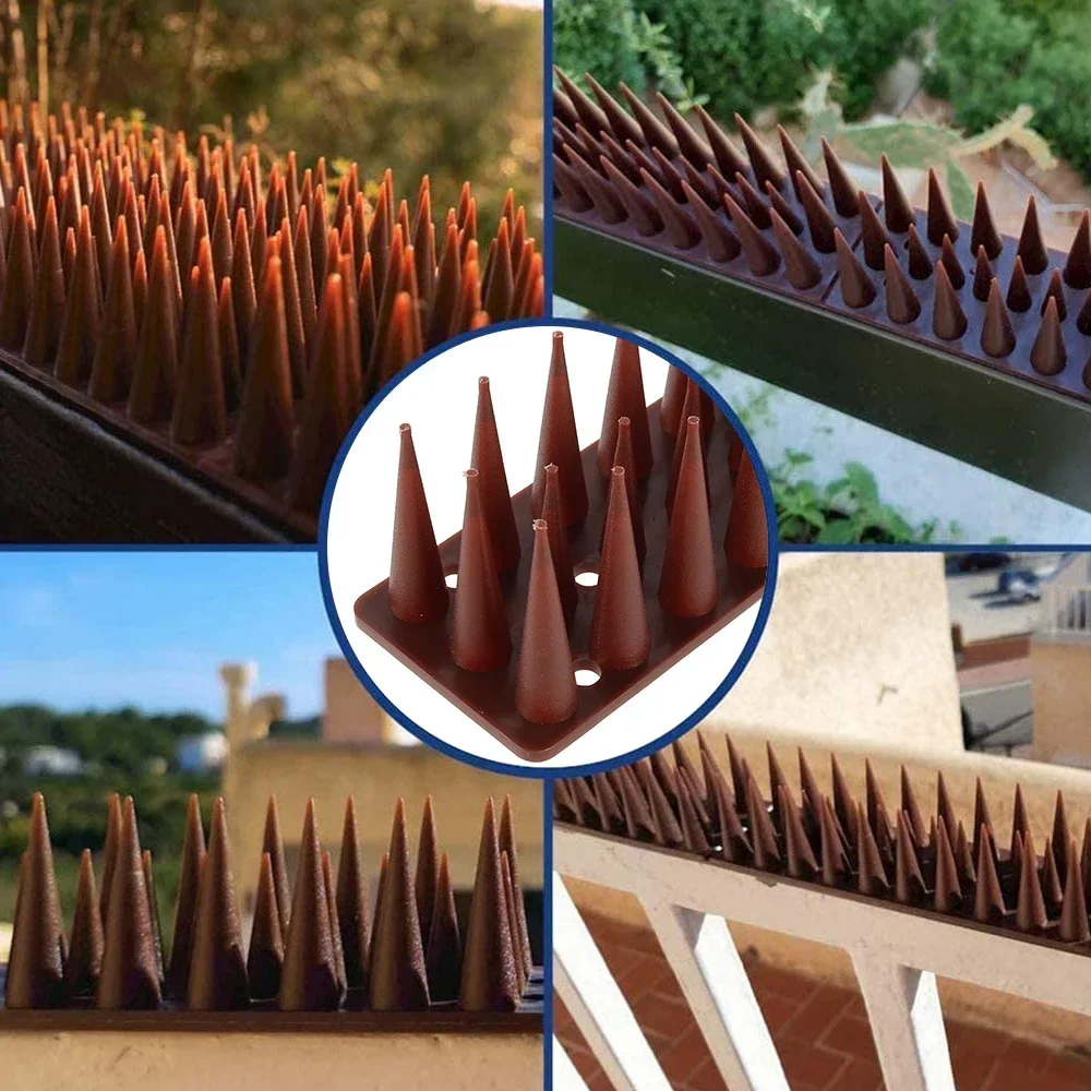 Plastic & Steel Bird Deterrent Spikes — 12 Pcs