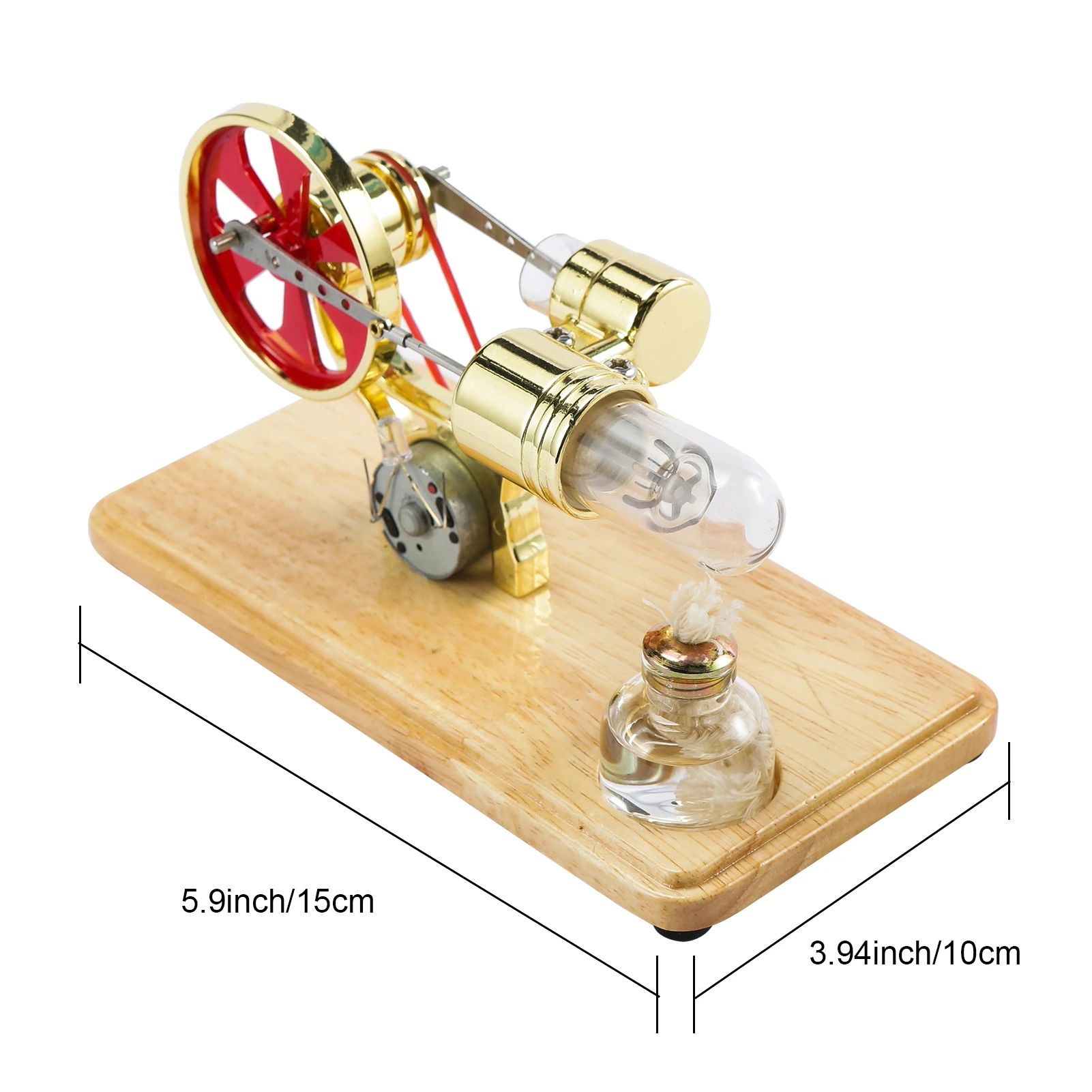 【New Hot】Stirling Engine Kit Electricity Generator Motor Model Physical Generator Model with LED Light Flywheel Design
