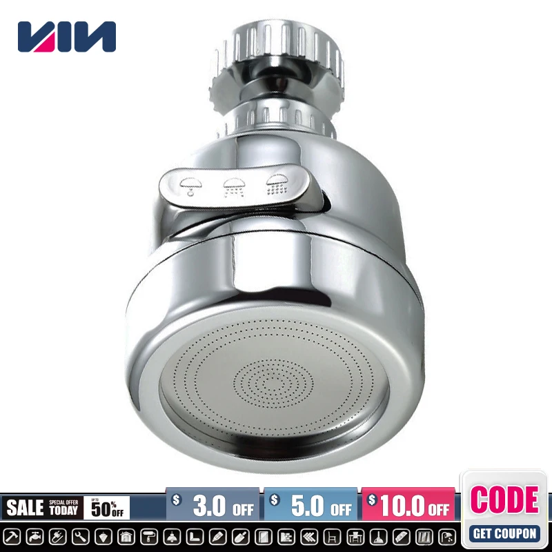 Universal 3Mode Kitchen Faucet Adapter Aerator Shower Head Pressure Home Water Saving Bubbler Splash Filter Tap Nozzle Connector kitchen bathroom faucet bubbler water saving tap head rotatable filter adapter water spray shower spray sprayer aerator spouts