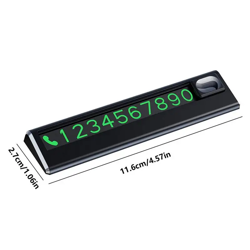 Car Temporary Parking Plate Mini Parking Phone Number Plate with Traceless Glue Glow Magnetic Traceless Glue Phone Number Plate